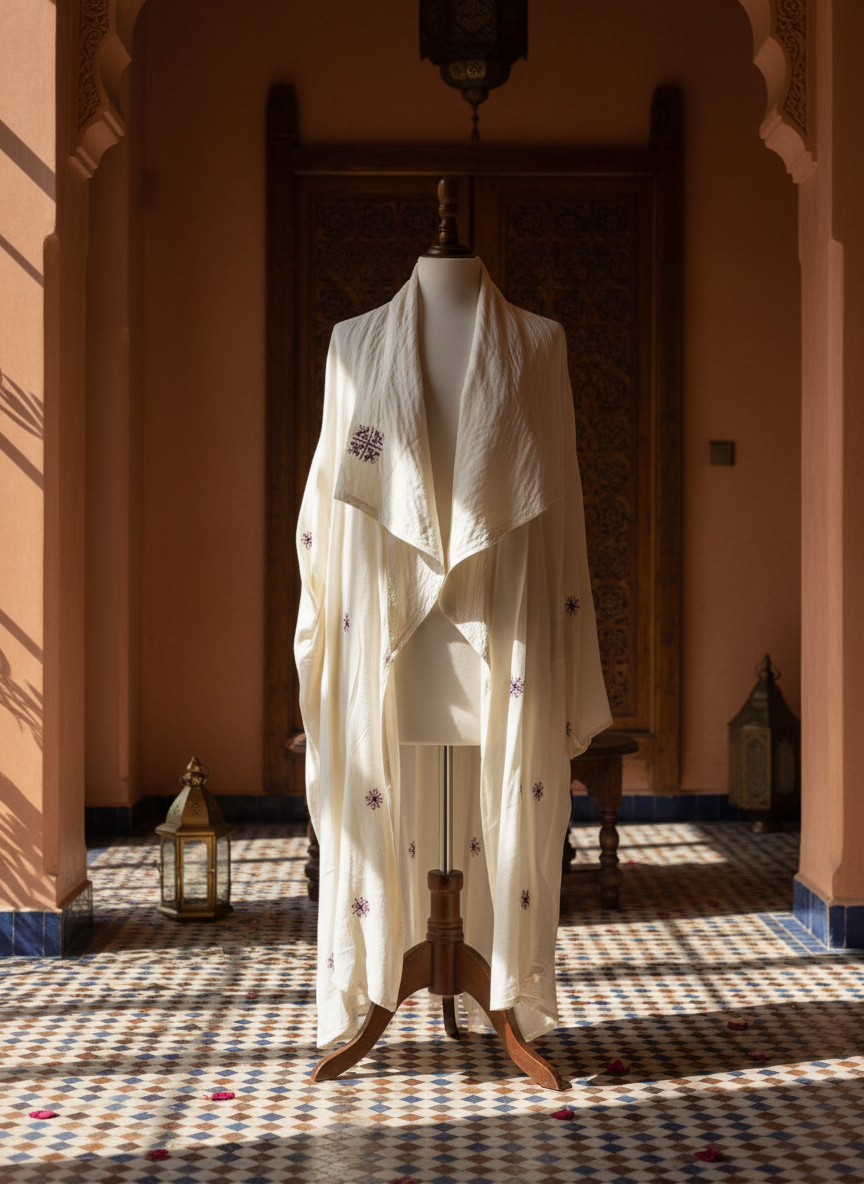 Kimono Aalya crème in elegant setting