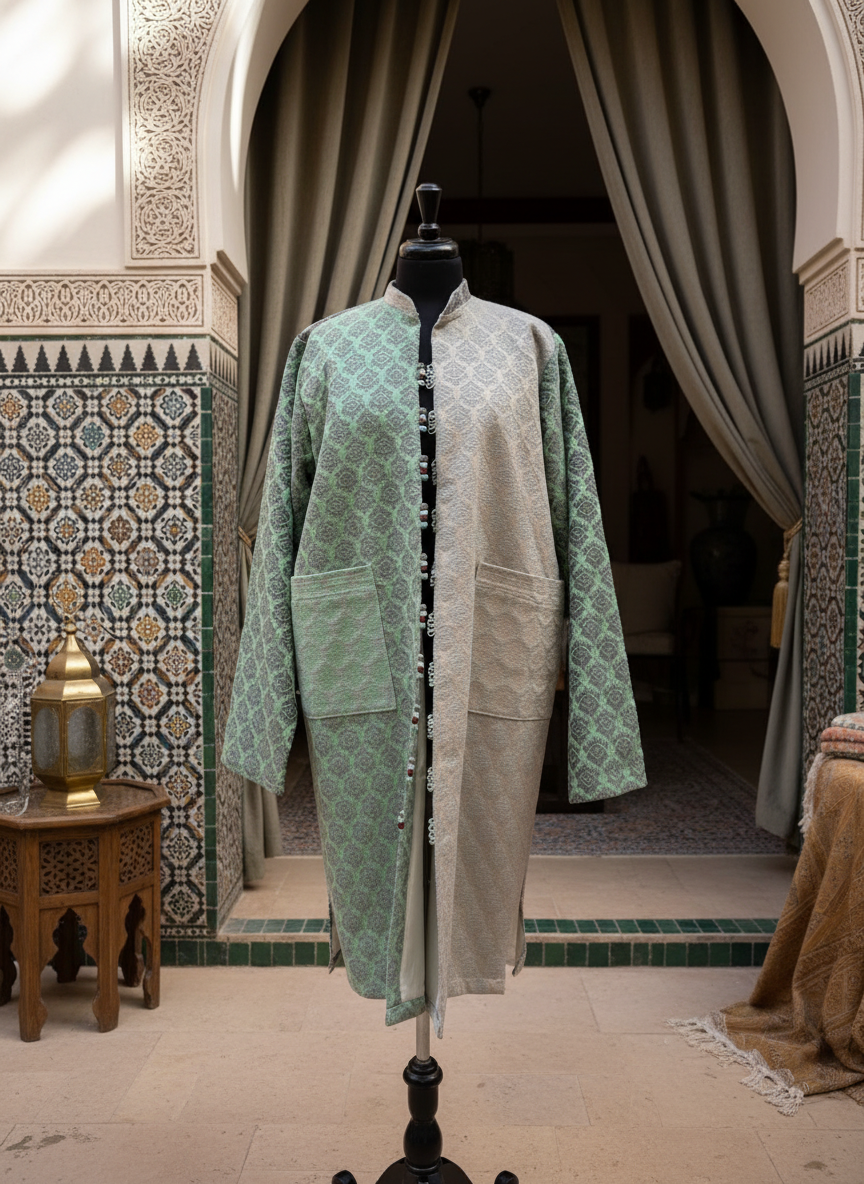 Manteau Nour in elegant setting