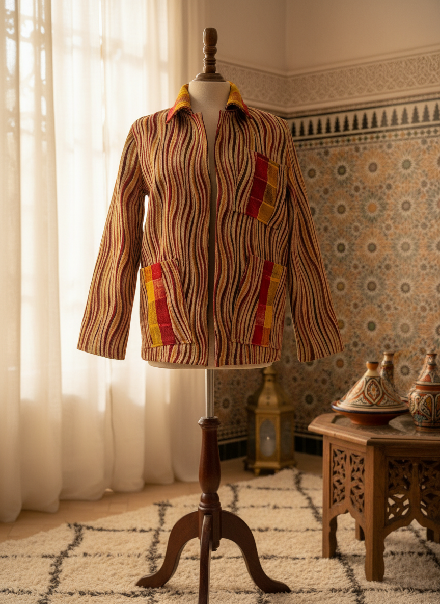 Veste courte rayonante Chams in elegant Moroccan setting